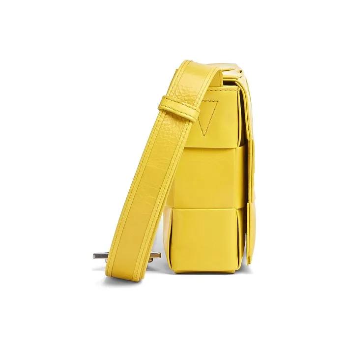 Bottega Veneta Cow Leather Tofu Bag, Shoulder Bag, Crossbody Bag, Clutch Medium Size Unisex Yellow-1
