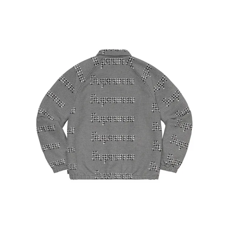 Supreme Houndstooth Logos Snap Front Jacket-5