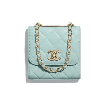 CHANEL Trendy Cc Sheepskin Shoulder Bag Women's Light Blue