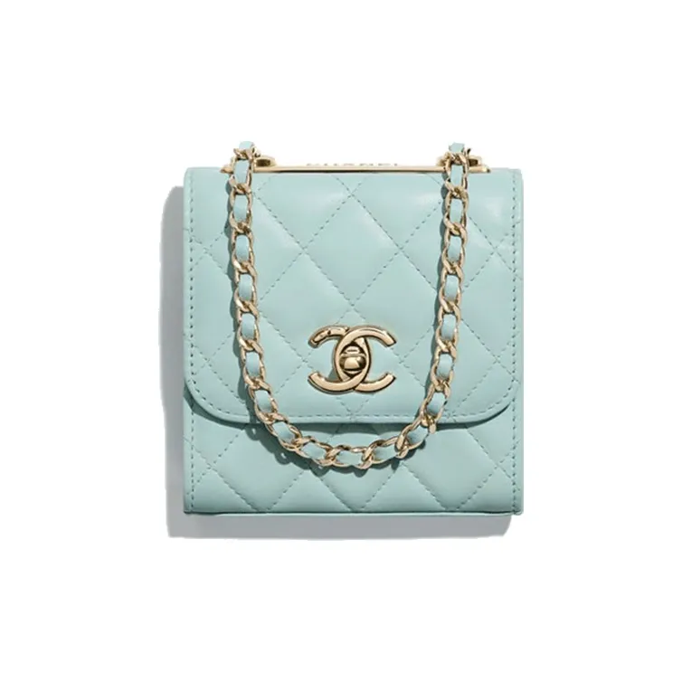 CHANEL Trendy Cc Sheepskin Shoulder Bag Women's Light Blue-0