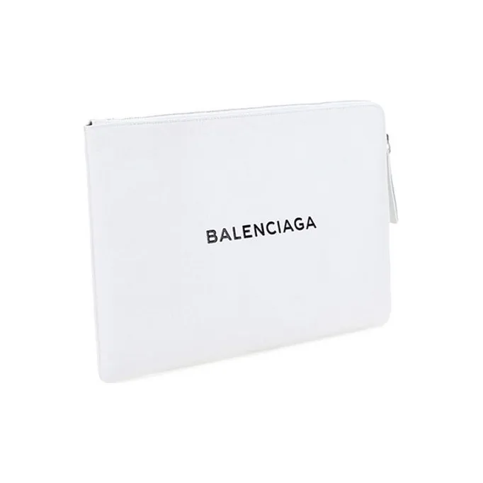 Balenciaga Leather Clutch Women's White-1