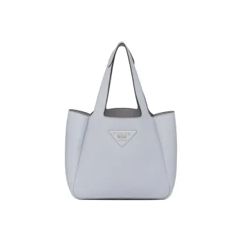 PRADA Leather Tote Bag Shopping Bag Handbag Shoulder Bag Regular Women's Light Blue