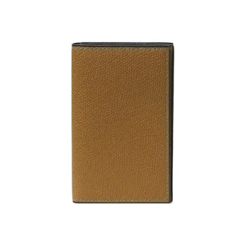 Valextra Calfskin Card Holder Unisex Mud Brown