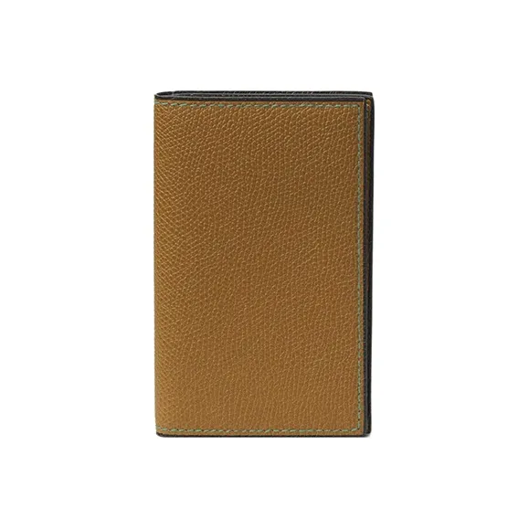 Valextra Calfskin Card Holder Unisex Mud Brown-0