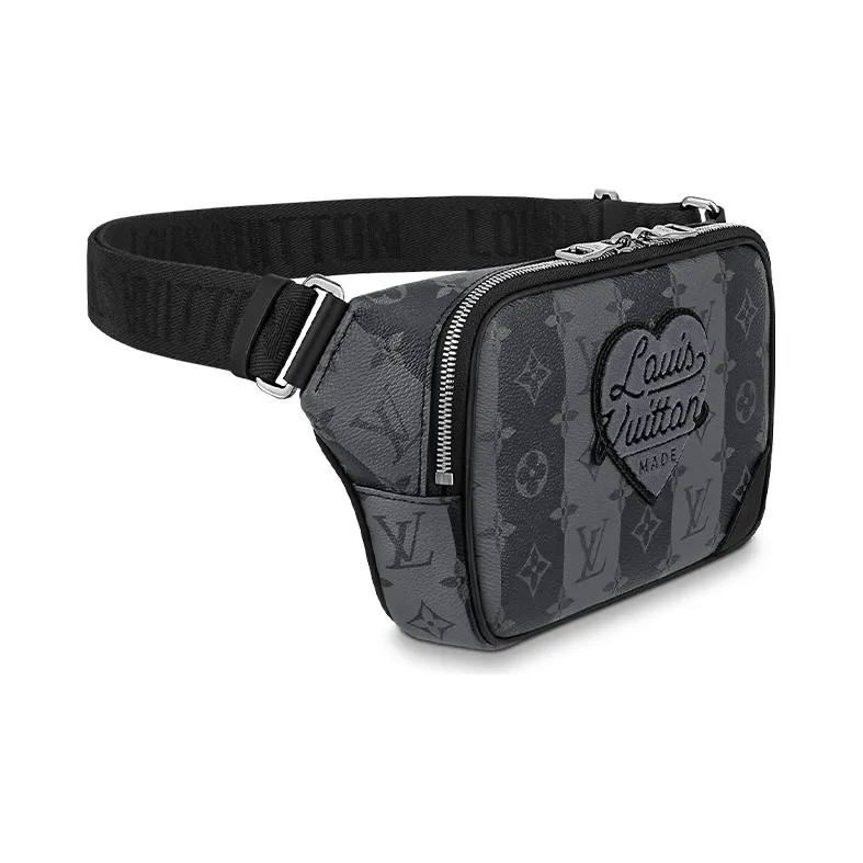 LOUIS VUITTON NIGO Collaboration Coated Canvas Handheld Shoulder Bag Unisex Gray-1
