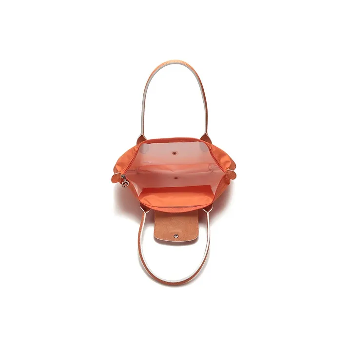 LONGCHAMP Le Pliage Club Canvas Fabric With Cow Leather Shoulder Bag, Dumpling Bag, Handbag Trumpets Women's Orange-4