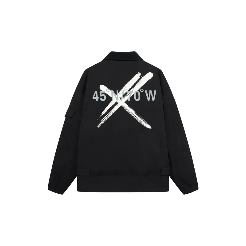 Everlast Solid Color Letter Hand-Drawn Lapel Loose Fit Thickened Puffer Jacket Unisex-1