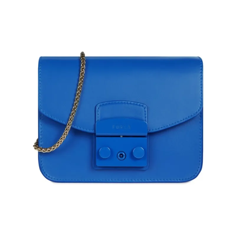 Furla Metropolis Collection Cow Leather Shoulder Bag, Crossbody Bag Mini Women's Royal Blue-0