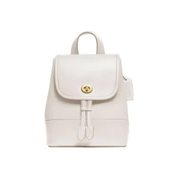 COACH Turnlock Leather Backpack Small Size Women's White