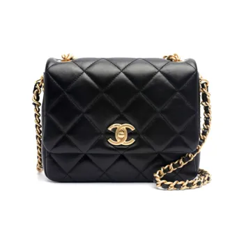 CHANEL Lambskin Flap Bag, Coin Purse, Shoulder Bag, Crossbody Bag Women's Black