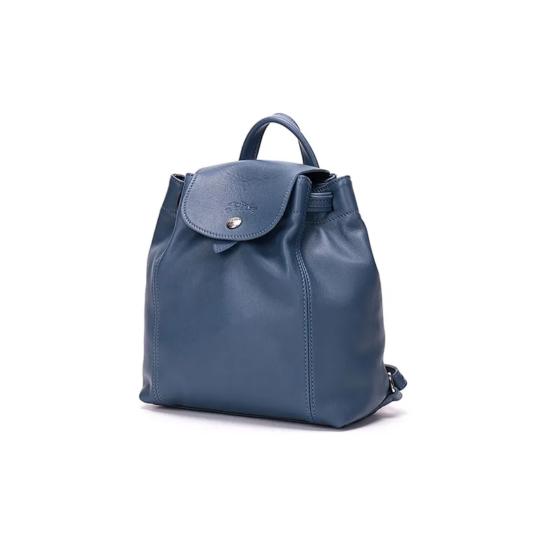 LONGCHAMP Le Pliage Cuir Sheepskin Backpack Mini Women's Pilot Blue-1