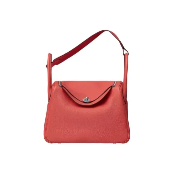 HERMES Lindy Taurillon Clemence Leather Handbag Shoulder Bag Women's T5 Rose Jaipur Pink