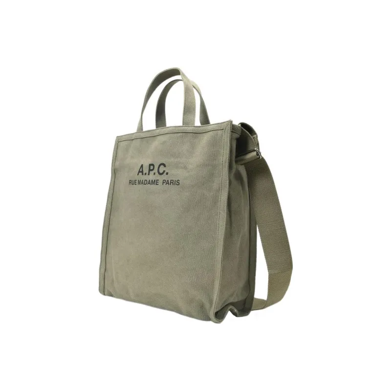 A.P.C Canvas Tote Bag Shopping Bag Portable Canvas Bag Shoulder Bag Unisex Green-1