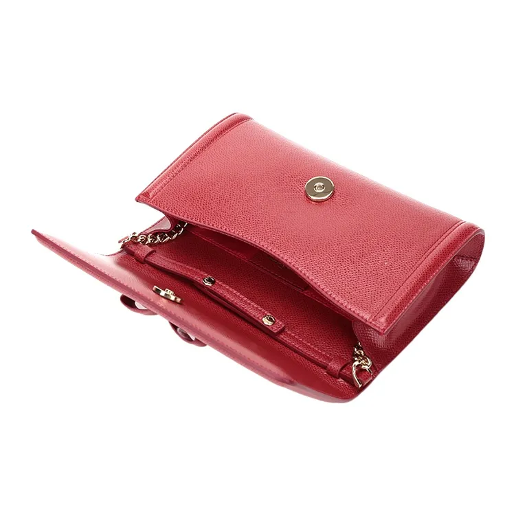 FERRAGAMO Cow Leather Bowknot Bag, Portable Crossbody Bag, Shoulder Bag Women's Red-4