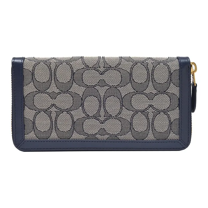COACH Accordion Zip Canvas Canvas Bag Wallets Regular Men's Blue-0