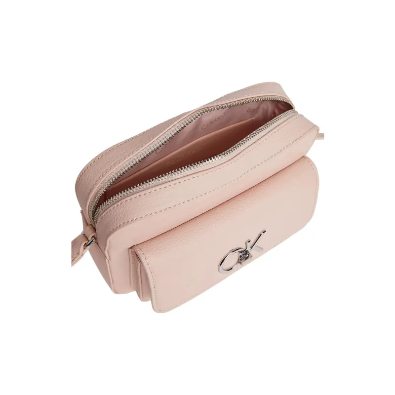 CALVIN KLEIN Leather Crossbody Bag Women's Pink-2