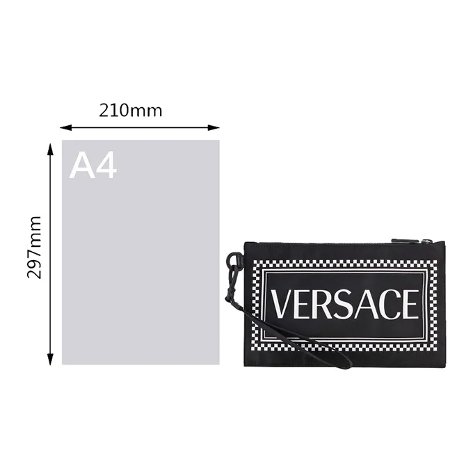 VERSACE Nylon Clutch Regular Men's Black-3