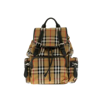 Burberry The Medium Rucksack Vintage Check Nylon Antique Yellow