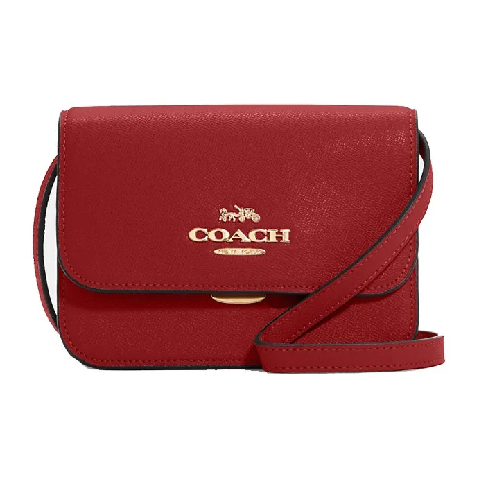 COACH Brynn Grained Leather Square Bag Shoulder Bag Crossbody Bag Mini Women's Vintage Red-0