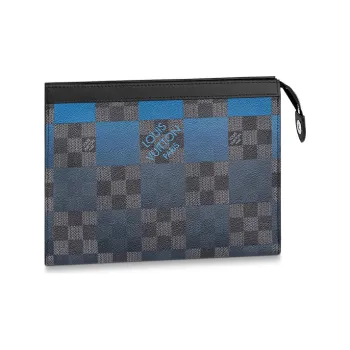 LOUIS VUITTON Pochette Voyage Damier Graphite Giant Mm Blue