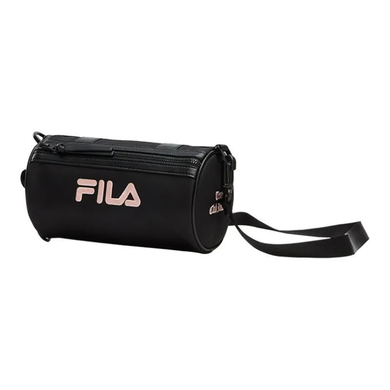 FILA FUSION PU Cylinder Bag, Shoulder Bag, Crossbody Bag Unisex Pitch Black-1