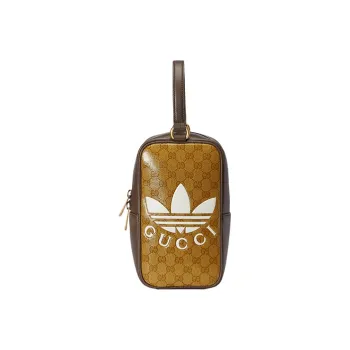GUCCI Adidas Adidas Collaboration Limited Edition Canvas Small Square Bag Handbags Mini Men's Yellow Brown