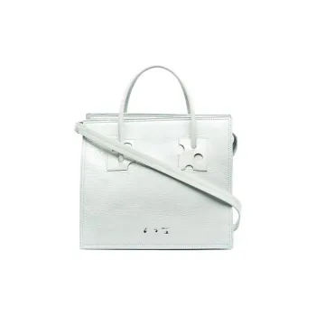 OFF WHITE Leather Handbag Men's Light Green