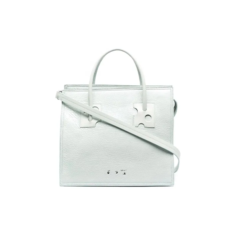 OFF WHITE Leather Handbag Men's Light Green-0