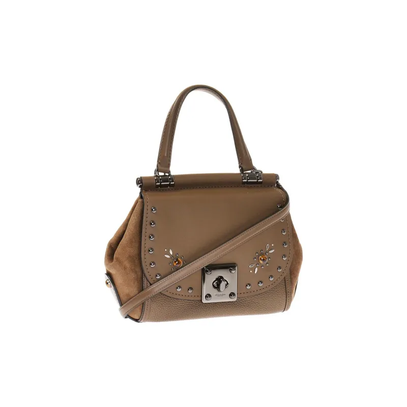 COACH Drifter Leather Suede Bonded Shoulder Bag Crossbody Bag Medium Size Women's Dark Color Bronze-2