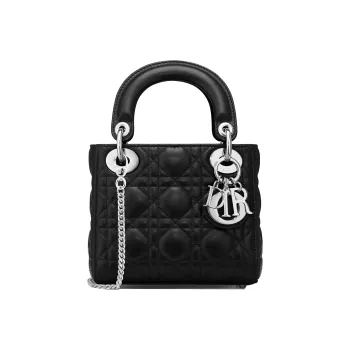 DIOR Lady Dior Sheepskin Dior Bag Shoulder Bag Crossbody Bag Handbag Mini Women's Black