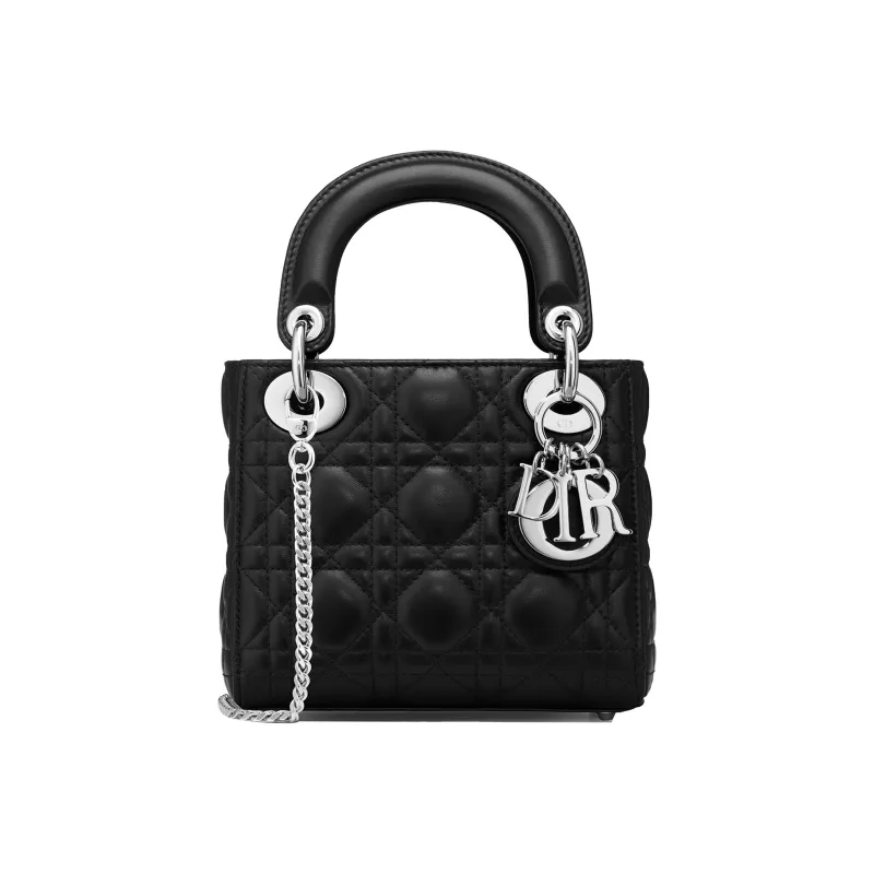 DIOR Lady Dior Sheepskin Dior Bag Shoulder Bag Crossbody Bag Handbag Mini Women's Black-0