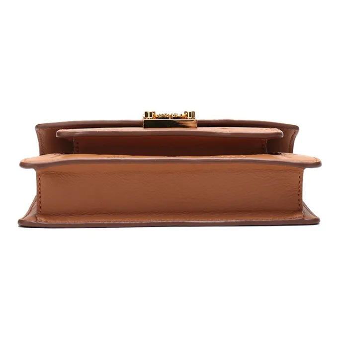 MCM Patricia Visetos Artificial Leather Shoulder Bag, Crossbody Bag Mini Women's Brown Cognac-4