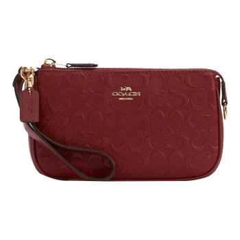 COACH Nolita Leather Pochette, Shoulder Bag, Wrist Clutch Trumpets Women's Red