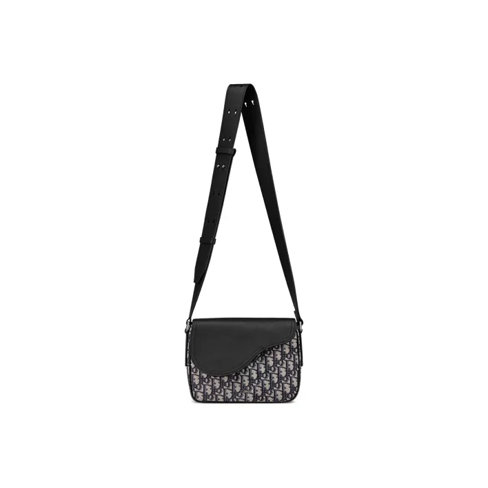 DIOR Saddle Grained Calfskin Saddle Bags Messenger Bag Shoulder Bag Crossbody Bag Mini Men's Beige/Black-3