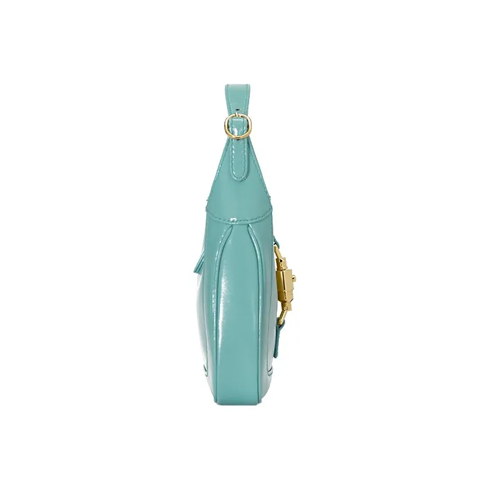 GUCCI Jackie 1961 Leather Crescent Shoulder Bag Shoulder Bag, Crossbody Bag Mini Women's Peacock Blue-4