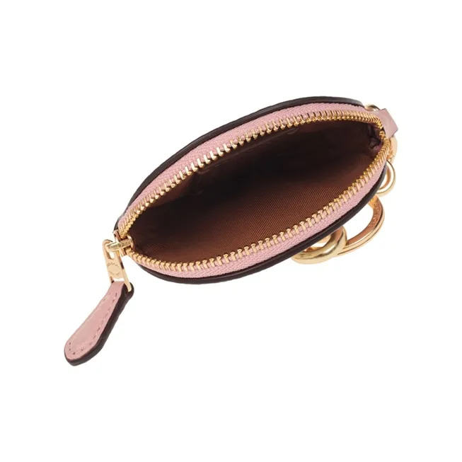 COACH X Disney Leather Round Bag Coin Purse Women's Pink & White-3