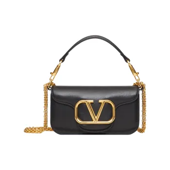 Valentino Locò Calfskin Baguette Bag One Shoulder Underarm Bag Handbag Mini Women's Black