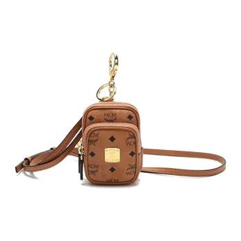 MCM Canvas Coin Purse Mini Women's Cognac