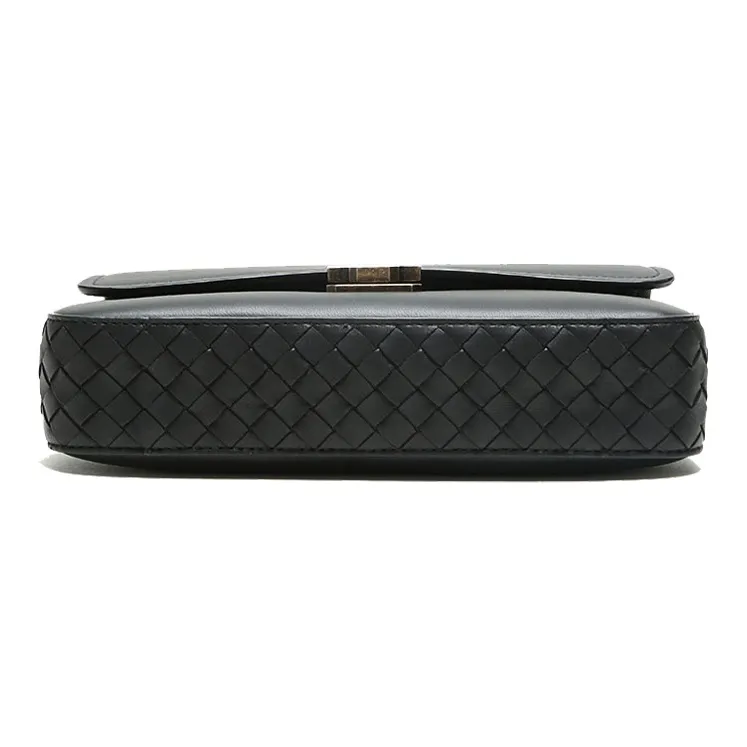 Bottega Veneta Sheepskin Portable Crossbody Bag Shoulder Bag Women's Black-4