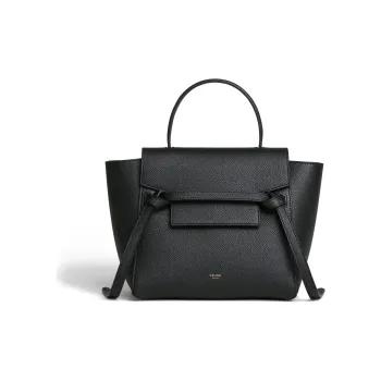 CELINE Grained Calfskin Catfish Bag, One Shoulder Handbag, Crossbody Bag Women's Black