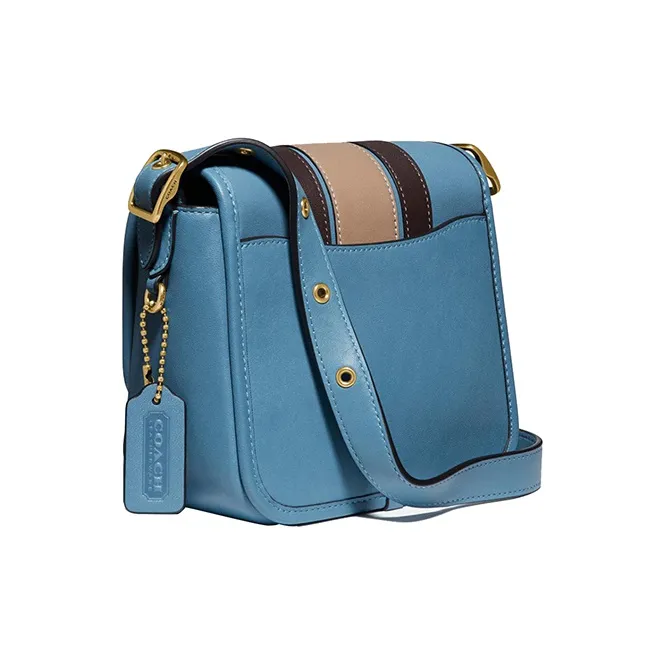 COACH Rambler Cow Leather Crossbody Bag, Shoulder Bag Women's Blue-1