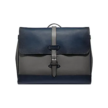 COACH Hudson Natural Pebbled Leather Briefcase, Shoulder Bag, Crossbody Bag Large Size Men's Dark Gray Blue