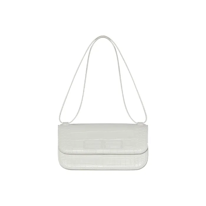 Balenciaga Gossip Cow Leather Crossbody Bag Shoulder Bag Women's White-0