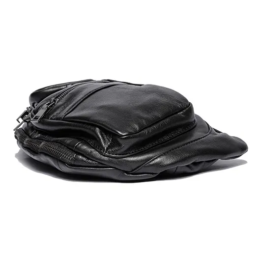 Ace Paul Top Grain Cow Leather Sling Bag Men's Black-4