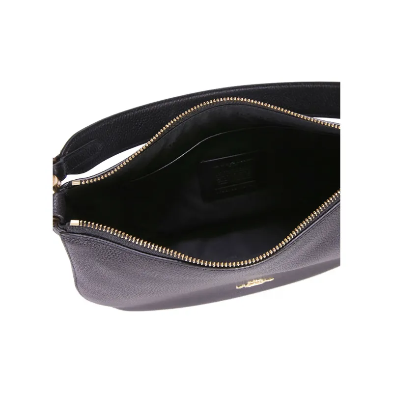 COACH Sutton Leather Shoulder Bag Handbag Shoulder Bag Crossbody Bag Large Size Women's Black-3