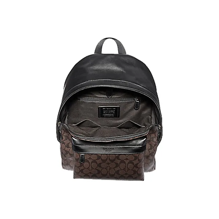 COACH Charles Leather Backpack Large Size Men's Dark Brown-1