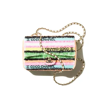 CHANEL 22SS Metal One Shoulder Handbag Crossbody Bag Mini Women's Multicolor