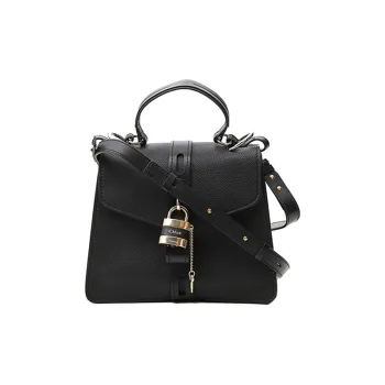 Chloe Calfskin Shoulder Bag, Crossbody Bag, Handbag Medium Size Women's Black