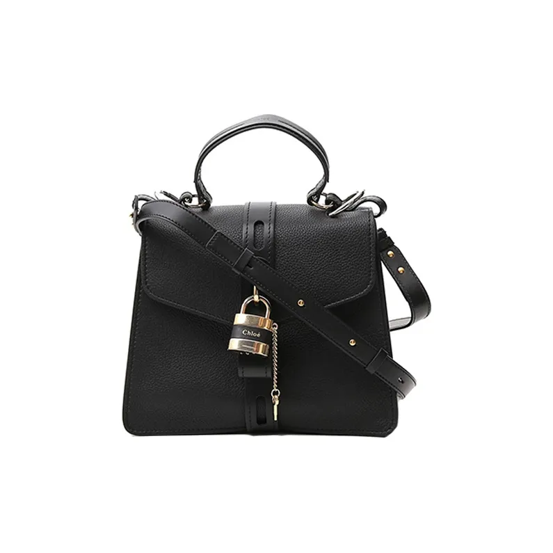 Chloe Calfskin Shoulder Bag, Crossbody Bag, Handbag Medium Size Women's Black-0