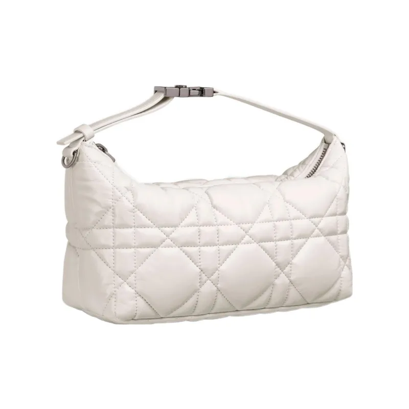 DIOR DiorTravel Cow Leather Lunch Bag Clutch Medium Size Women's Milk White-1